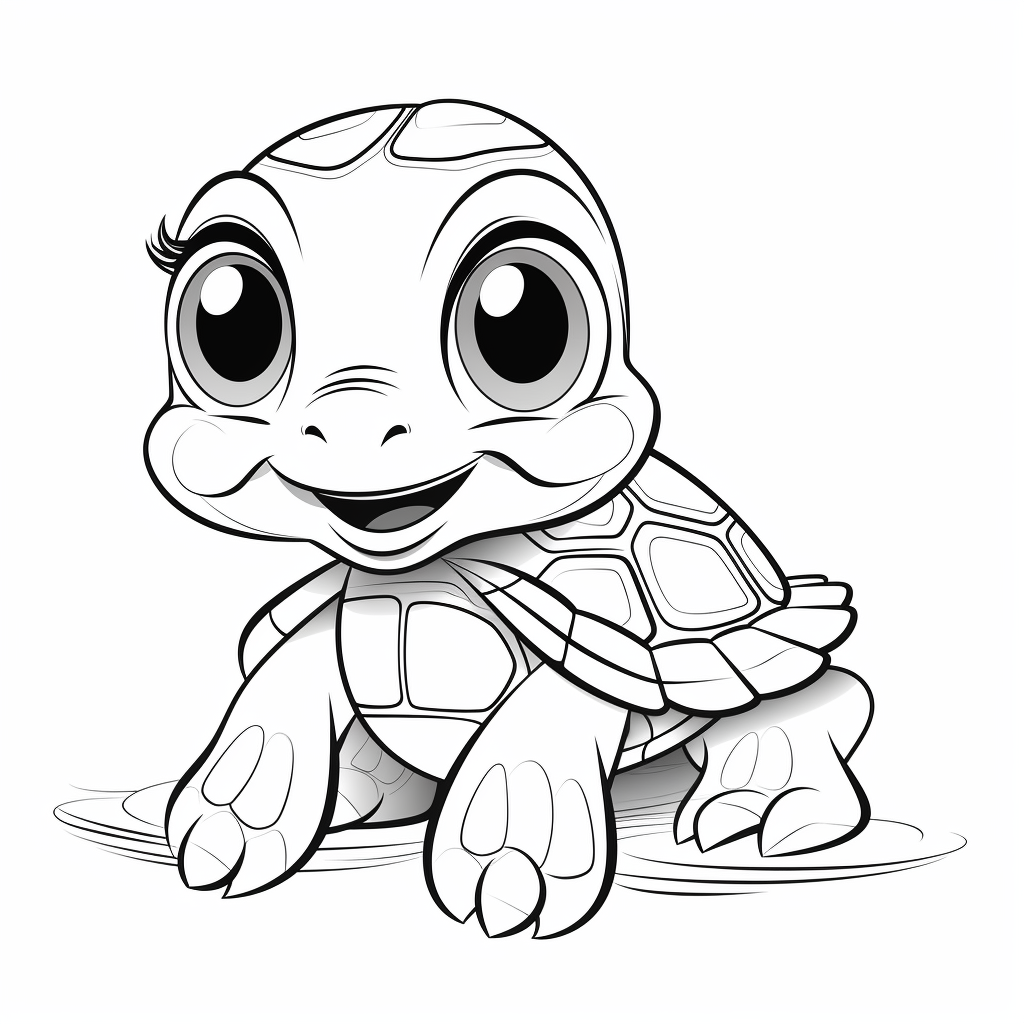 Friendly Turtle Coloring Pages 1
