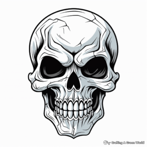 Frightening Gothic Skull Coloring Pages 2
