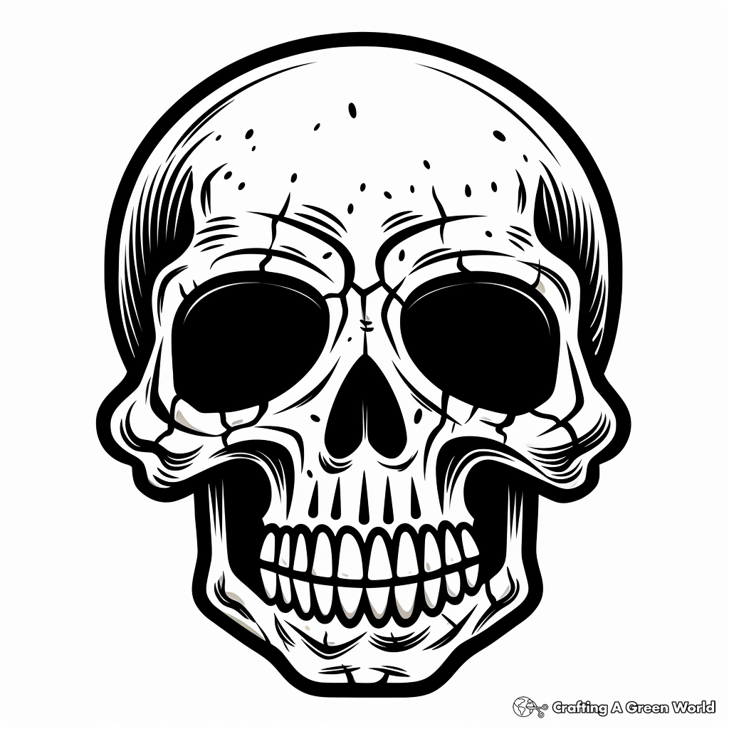 Frightening Gothic Skull Coloring Pages 3