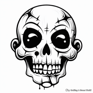 Frightening Gothic Skull Coloring Pages 4
