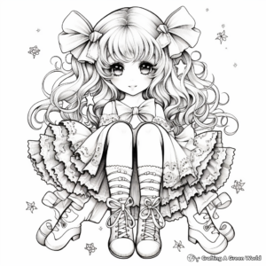 Frilly Lace Socks Coloring Pages 1