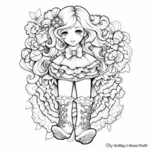 Frilly Lace Socks Coloring Pages 2