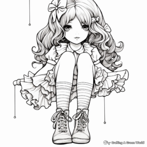 Frilly Lace Socks Coloring Pages 4