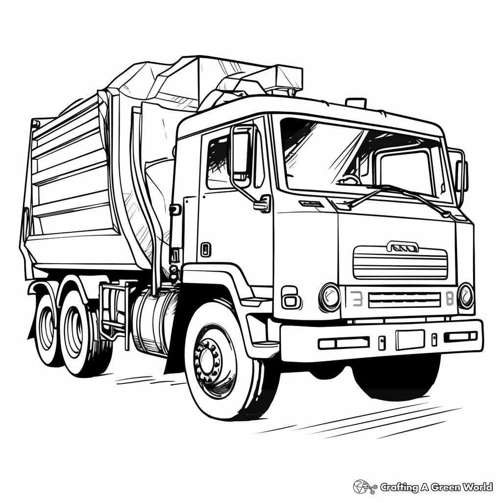 Front Loader Garbage Truck Coloring Pages 1