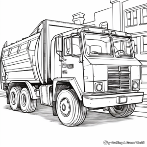 Front Loader Garbage Truck Coloring Pages 2
