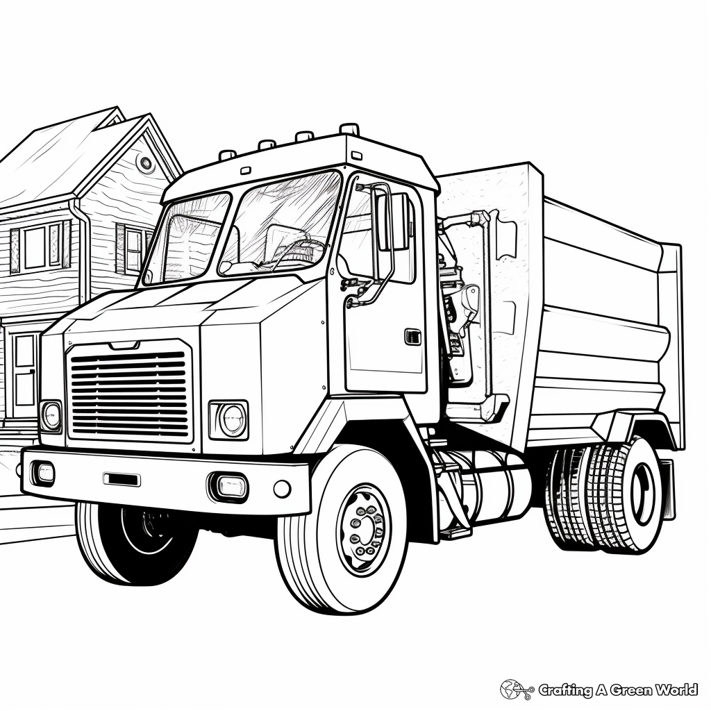 Front Loader Garbage Truck Coloring Pages 3