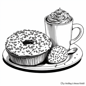 Frosted Donut with Sprinkles Coloring Sheets 4