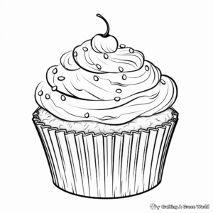 Frosting-Loaded Vanilla Cupcake Coloring Pages 2