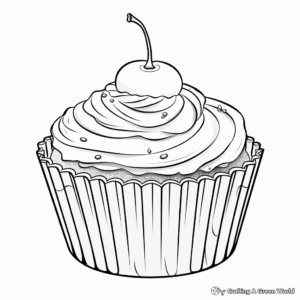 Frosting-Loaded Vanilla Cupcake Coloring Pages 4