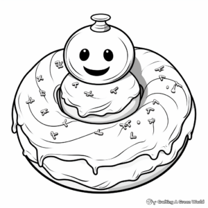 Frosty Iced Donut Coloring Pages 1