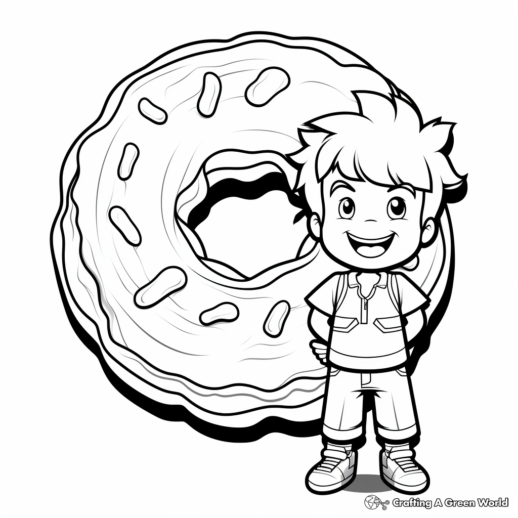 Frosty Iced Donut Coloring Pages 2