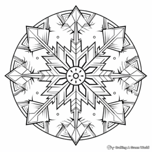 Frosty Winter Wonderland Mandala Coloring Pages 1
