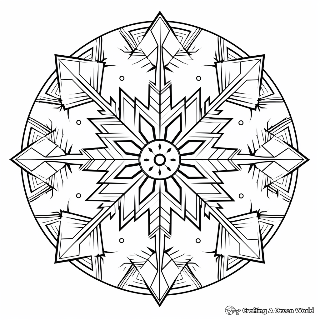 Frosty Winter Wonderland Mandala Coloring Pages 1