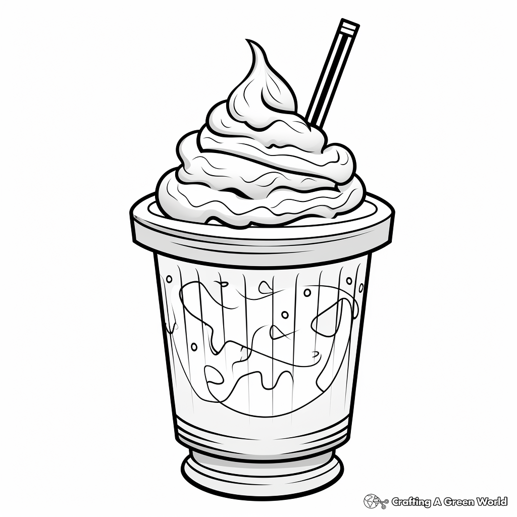 Frothy Milkshake Coloring Page for Children 2