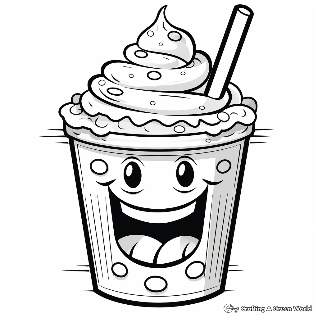 Frothy Milkshake Coloring Page for Children 4