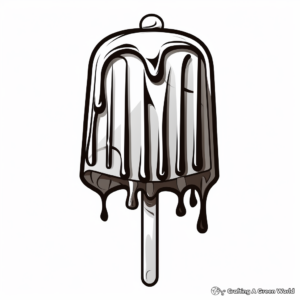 Frozen Chocolate Dripping Popsicle Coloring Pages 2
