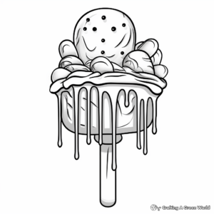 Frozen Chocolate Dripping Popsicle Coloring Pages 4