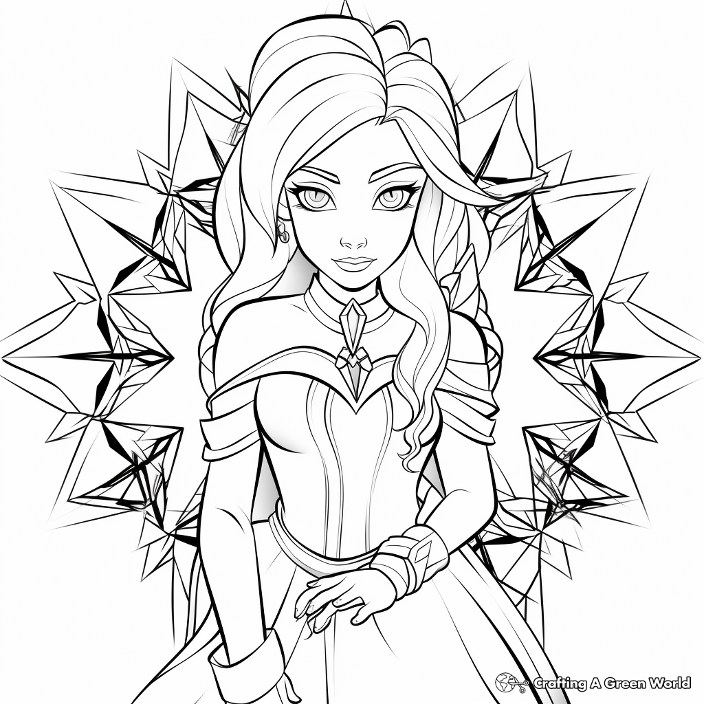 Frozen-Inspired Snowflake Coloring Pages 2