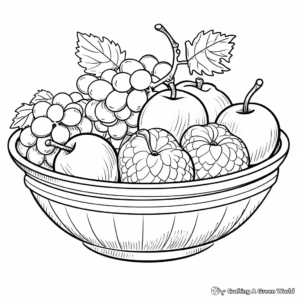 Fruit Basket Coloring Pages with Summer Fruits 1