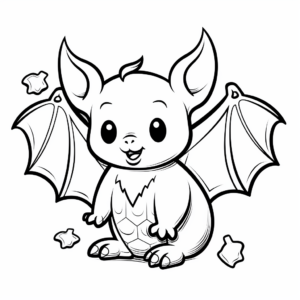 Fruit Bat and Fruit: Food-Themed Coloring Pages 1