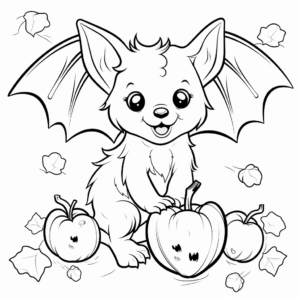 Fruit Bat Companions: Fruit Bat and Other Animals Coloring Pages 1