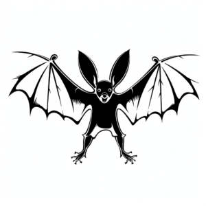 Fruit Bat Silhouette Coloring Pages for Artists 2