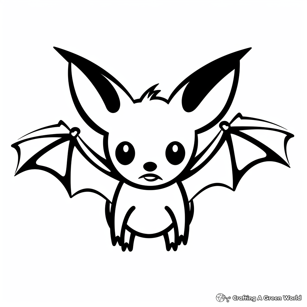 Fruit Bat Silhouette Coloring Pages for Artists 4