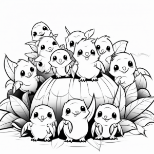 Fruit Bats in a Colony: Group Coloring Pages 4