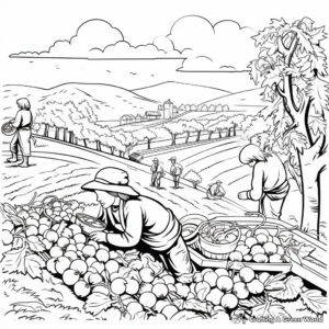 Fruit Harvesting Fall Coloring Pages 1