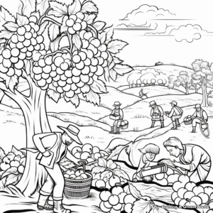 Fruit Harvesting Fall Coloring Pages 2