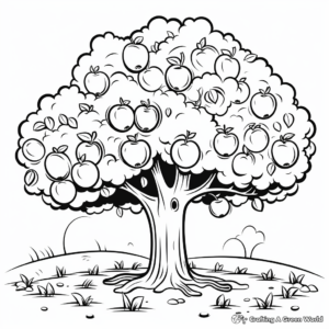 Fruitful Apple Tree Coloring Pages 3