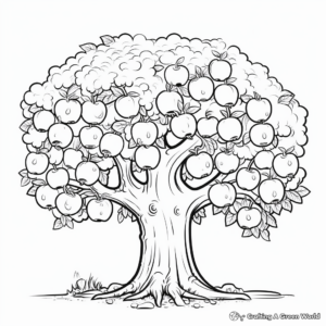 Fruitful Apple Tree Coloring Pages 4