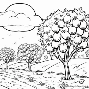 Fruitful Coloring Pages of Avocado Orchard 4