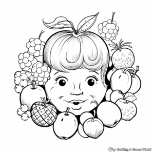 Fruits with Noses Cartoon Coloring Pages 3