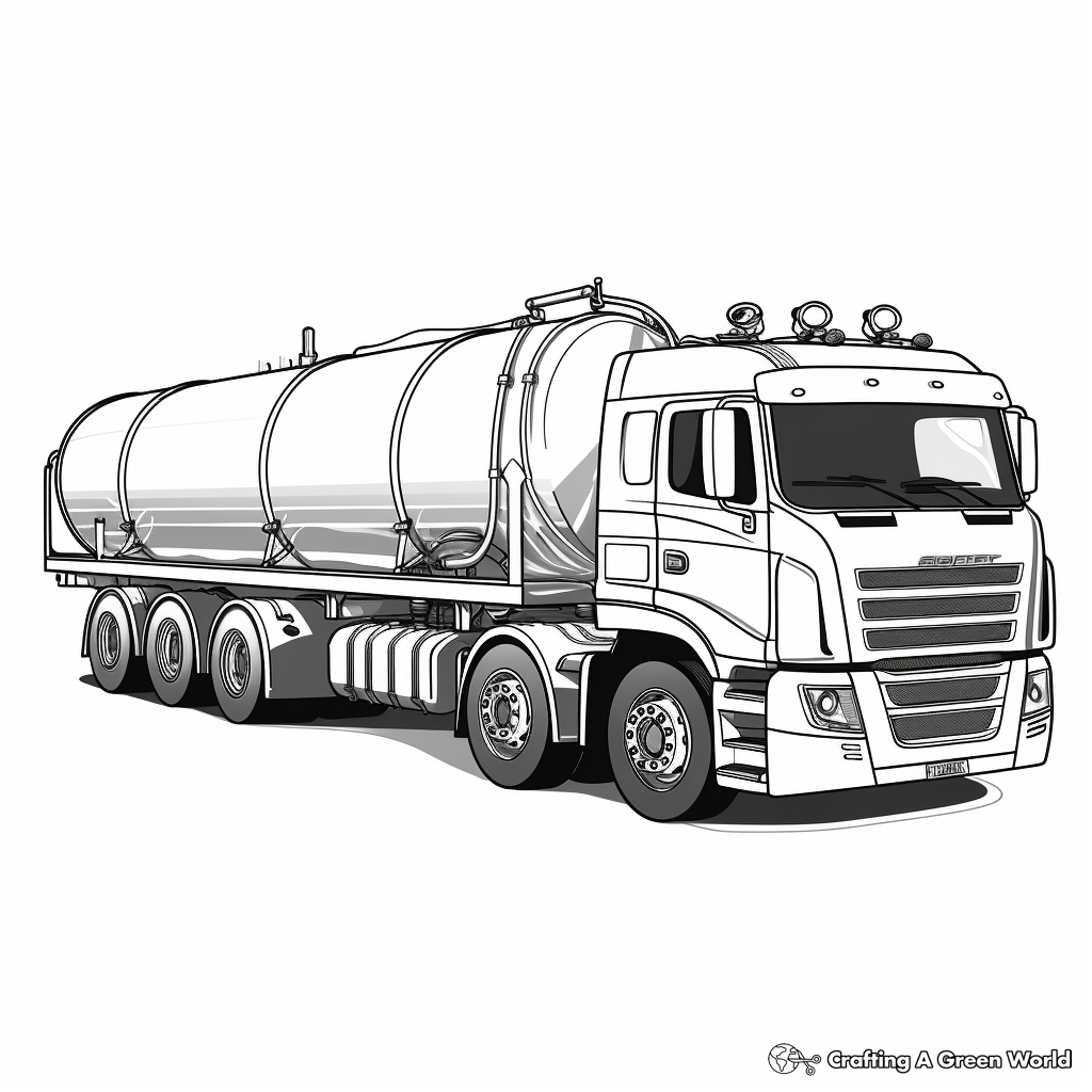Fuel tanker truck Coloring Pages for Kids 1