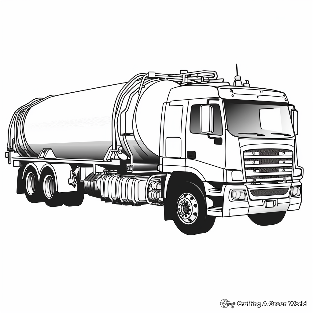 Fuel tanker truck Coloring Pages for Kids 3