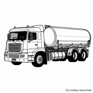 Fuel tanker truck Coloring Pages for Kids 4