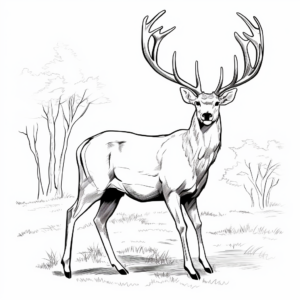 Full Antler Big Buck Coloring Pages 3