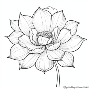 Full Bloom Lotus Coloring Pages for Adults 2