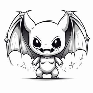 Full Moon and Bat Wings Coloring Pages 1