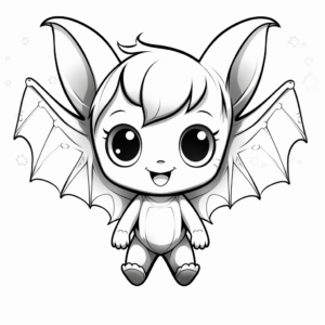 Full Moon and Bat Wings Coloring Pages 4