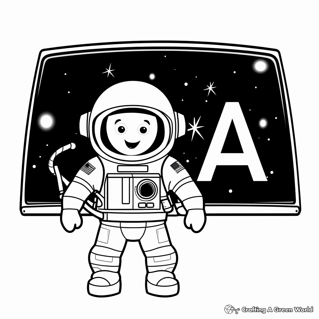 Fun 'A' is for Astronaut Coloring Pages 4