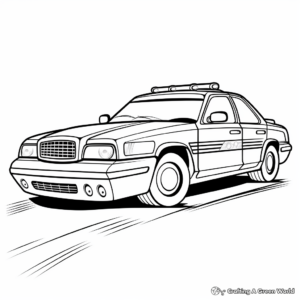 Fun and Bright Police Car Coloring Pages 1