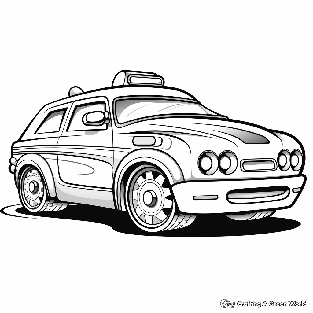 Fun and Bright Police Car Coloring Pages 4