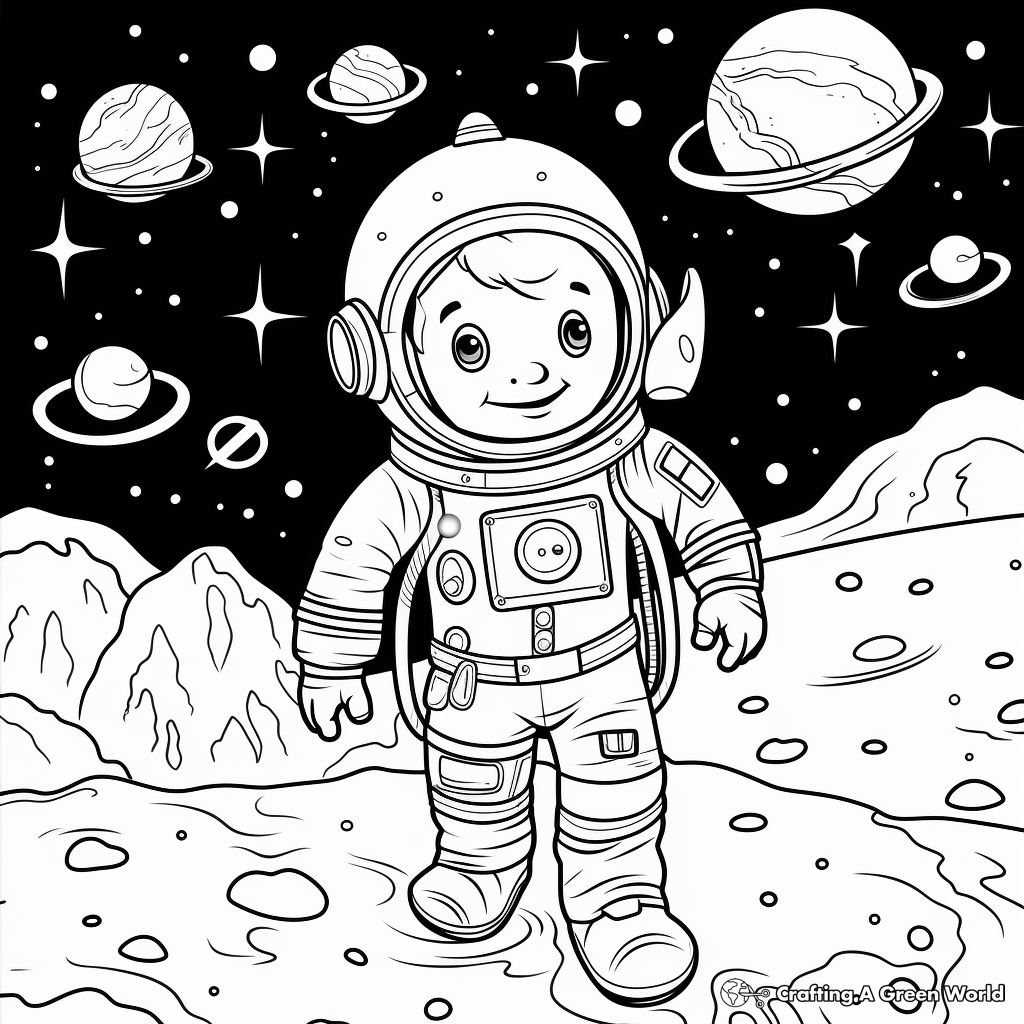 Fun and Easy Space-Themed Coloring Pages 2