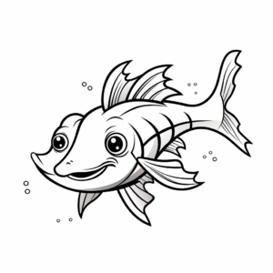 Fun and Educational Channel Catfish Coloring Pages 2