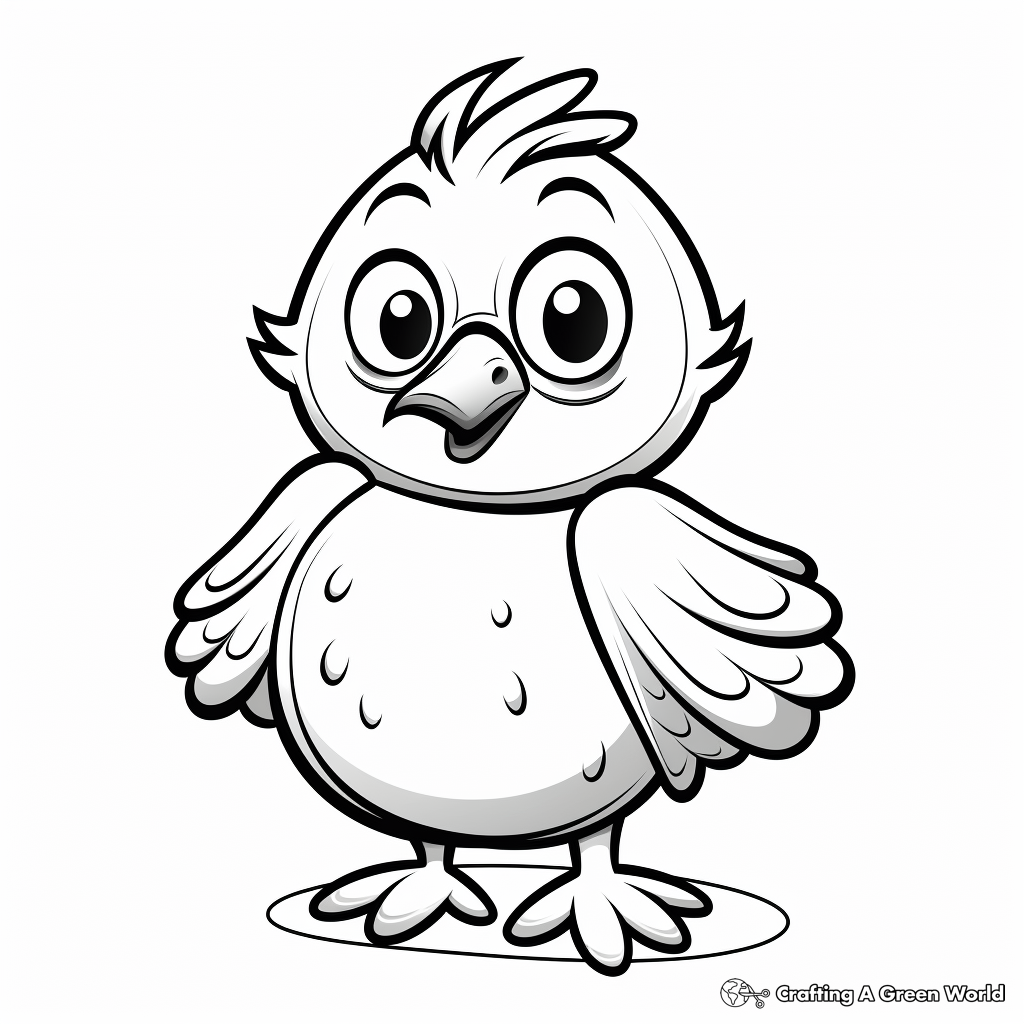 Fun and Kid-Friendly Cartoon Raven Coloring Pages 1