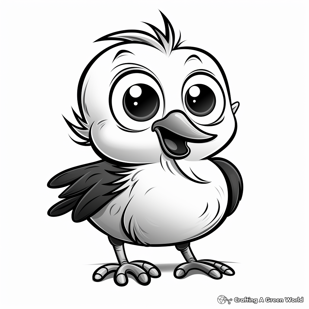 Fun and Kid-Friendly Cartoon Raven Coloring Pages 3