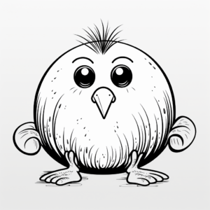 Fun and Playful Cartoon Kiwi Bird Coloring Pages 1