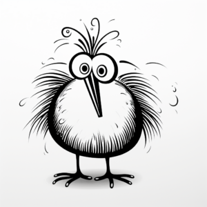 Fun and Playful Cartoon Kiwi Bird Coloring Pages 2
